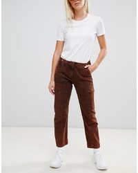 Женские темно-красные джинсы от Weekday