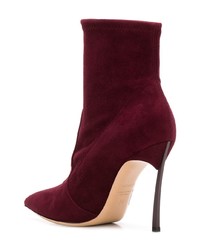 Темно-красные замшевые ботильоны от Casadei