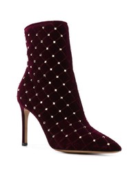 Темно-красные замшевые ботильоны от Valentino