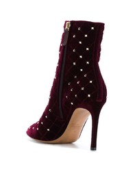 Темно-красные замшевые ботильоны от Valentino