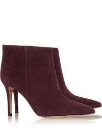 Темно-красные замшевые ботильоны от Gianvito Rossi