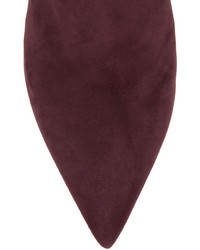 Темно-красные замшевые ботильоны от Gianvito Rossi