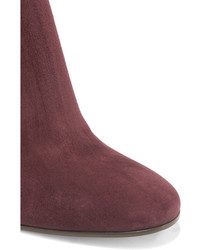 Темно-красные замшевые ботильоны от Gianvito Rossi