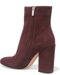 Темно-красные замшевые ботильоны от Gianvito Rossi