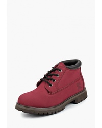Женские темно-красные замшевые ботинки на шнуровке от Ascot