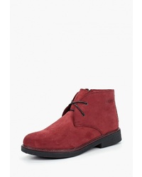 Женские темно-красные замшевые ботинки на шнуровке от Destra
