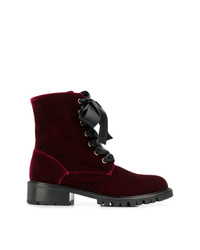 Женские темно-красные замшевые ботинки на шнуровке от Via Roma 15