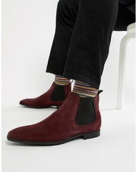 Мужские темно-красные замшевые ботинки челси от PS Paul Smith