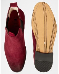 Мужские темно-красные замшевые ботинки челси от Bellfield