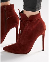 Женские темно-красные замшевые ботинки от Asos