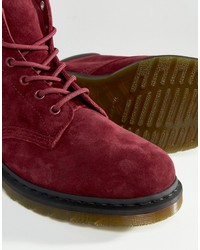 Мужские темно-красные замшевые ботинки от Dr. Martens