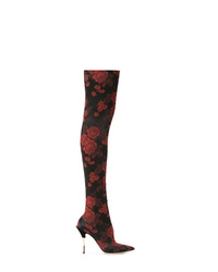 Темно-красные замшевые ботфорты от Dolce & Gabbana