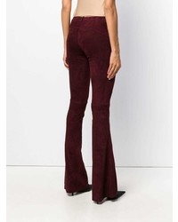 Темно-красные замшевые брюки-клеш от Sylvie Schimmel