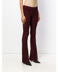 Темно-красные замшевые брюки-клеш от Sylvie Schimmel