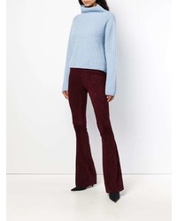 Темно-красные замшевые брюки-клеш от Sylvie Schimmel