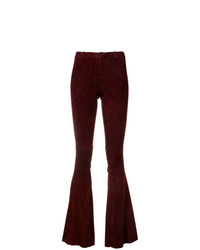 Темно-красные замшевые брюки-клеш от Sylvie Schimmel