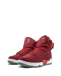 Мужские темно-красные замшевые высокие кеды от Ewing