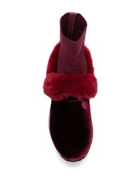 Женские темно-красные замшевые высокие кеды от Premiata