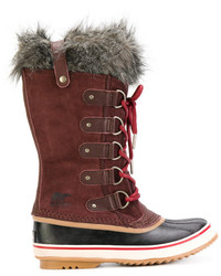 Женские темно-красные замшевые зимние ботинки от Sorel