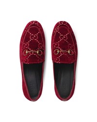 Женские темно-красные замшевые лоферы от Gucci
