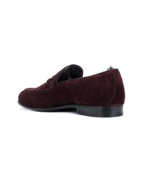 Мужские темно-красные замшевые лоферы от Jimmy Choo