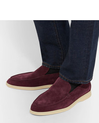 Мужские темно-красные замшевые лоферы от Loro Piana