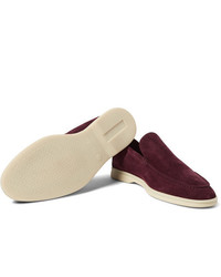 Мужские темно-красные замшевые лоферы от Loro Piana