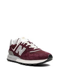 Мужские темно-красные замшевые низкие кеды от New Balance