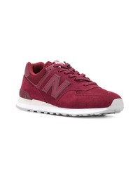 Мужские темно-красные замшевые низкие кеды от New Balance