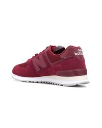 Мужские темно-красные замшевые низкие кеды от New Balance