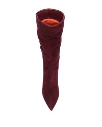 Темно-красные замшевые полусапоги от Santoni