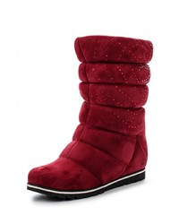 Темно-красные замшевые полусапоги