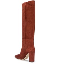 Темно-красные замшевые сапоги от Paris Texas