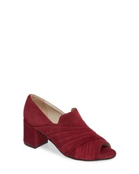Темно-красные замшевые туфли с вырезом