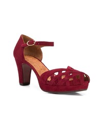 Темно-красные замшевые туфли с вырезом от Chie Mihara