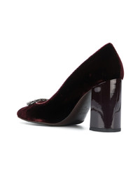 Темно-красные замшевые туфли с украшением от Fratelli Rossetti