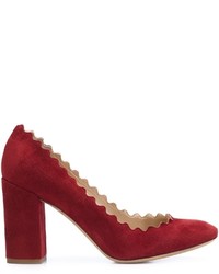 Темно-красные замшевые туфли от Chloé