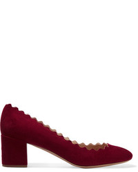 Темно-красные замшевые туфли от Chloé