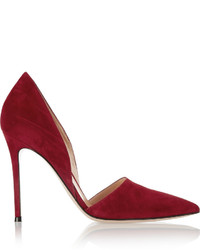 Темно-красные замшевые туфли от Gianvito Rossi