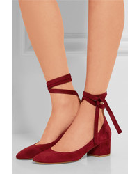 Темно-красные замшевые туфли от Gianvito Rossi