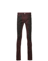 Мужские темно-красные зауженные джинсы от Fagassent