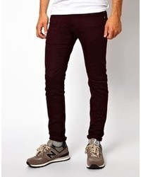 Мужские темно-красные зауженные джинсы от Izzue