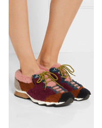 Женские темно-красные кеды от Fendi