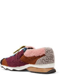 Женские темно-красные кеды от Fendi