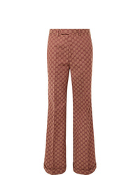 Мужские темно-красные классические брюки с принтом от Gucci