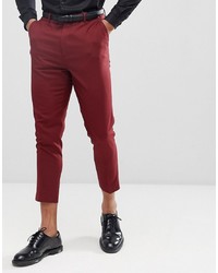 Мужские темно-красные классические брюки от ASOS DESIGN