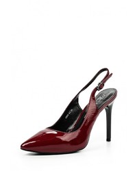 Темно-красные кожаные босоножки на каблуке от Marie Collet