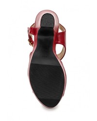 Темно-красные кожаные босоножки на каблуке от Tulipano