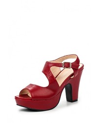 Темно-красные кожаные босоножки на каблуке от Tulipano