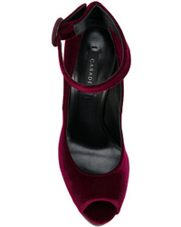 Женские темно-красные кожаные босоножки от Casadei